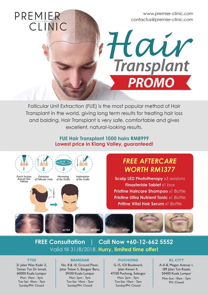 Premier Clinic Hair Transplant Promo 2018