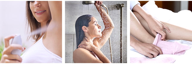 Natural methods to reduce hyperhidrosis, including antiperspirants, astringents, and lifestyle changes